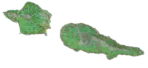 mapa faial y pico azores